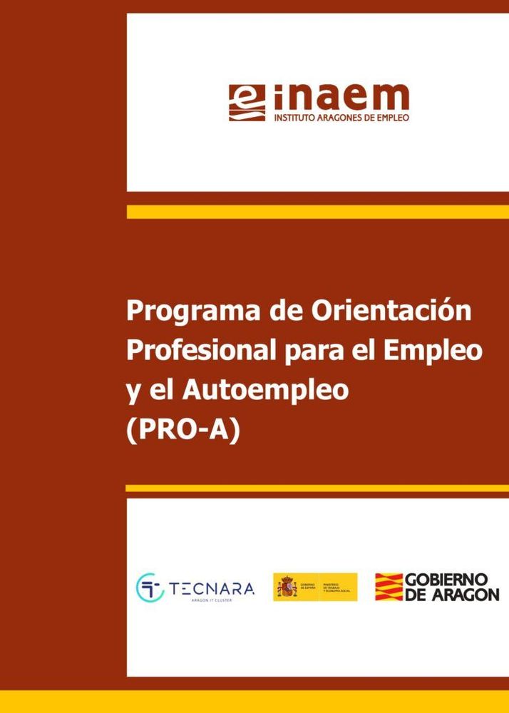 Cover of INAEM's Professional Orientation Program for Employment and Self-Employment (PRO-A).