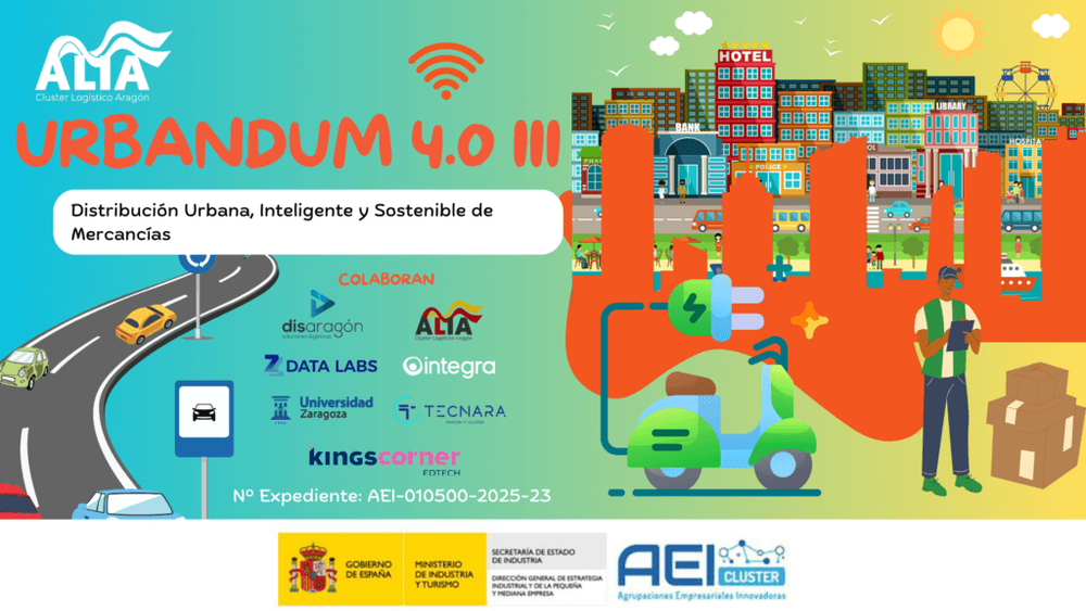 Promotional banner for ALIA URBANDUM 4.0 III, focusing on smart, sustainable urban logistics.